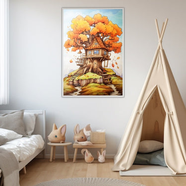 Autumn Cabin Painting